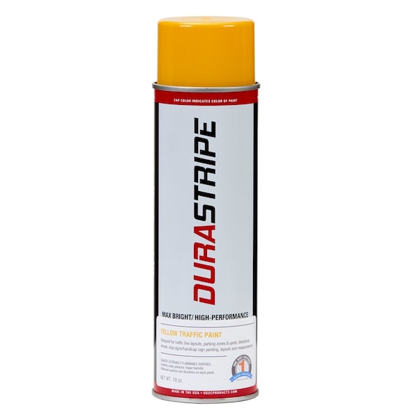 One Shot 1 Shot Dura Stripe Aerosol Traffic Paint 18Oz Yellow By Bare Ground 1S-ATP - main